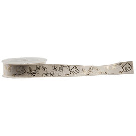 Beige Folien-Gold Druckbaumwollband für das Valentinsgruß-Tagesgeschenk-Verpacken