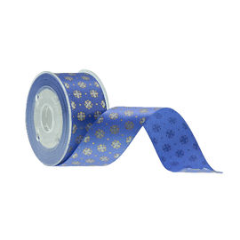 Dekoration Drucksatin-Band mit Breiten-Baumstumpf der Funkeln-blauem Farbe19mm frei
