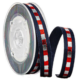 Marine Shinny Gold-u. Marine-Linien Band des 1cm Druck-gewebten Materials