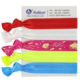 Polyester Spandex-Gewebe-Sublimations-rote elastische Haar-Bänder 16mm