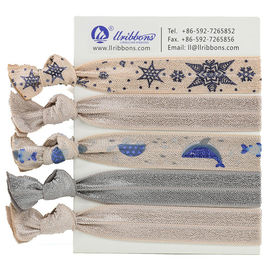 16MM beige Pferdeschwanz-weiche elastisches Band-Haar-Bindungen