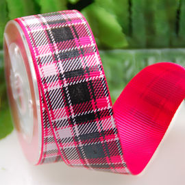 Gewohnheit druckte Grosgrain-Band-Schottenstoff-/Gitter-Band-Dekorations-Bögen für Kleid/Geschenke