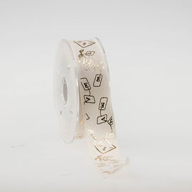 Beige Folien-Gold Druckbaumwollband für das Valentinsgruß-Tagesgeschenk-Verpacken