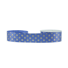 Dekoration Drucksatin-Band mit Breiten-Baumstumpf der Funkeln-blauem Farbe19mm frei