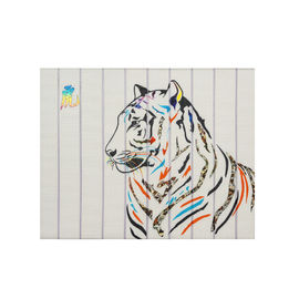 Band-Tiger-Zusammenfassungs-Tiermalereien, farbechte Wand, die Malerei entwirft