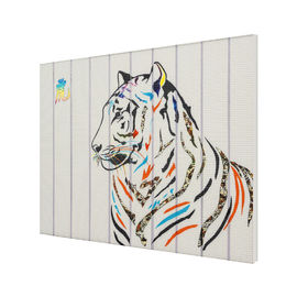 Band-Tiger-Zusammenfassungs-Tiermalereien, farbechte Wand, die Malerei entwirft