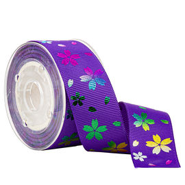 Druckregenbogen-Blume auf purpurrotem Grosgrain-Band für das Süßigkeits-Verpacken