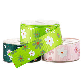 2 Farbtinten-Schirm-Blume gedruckt auf der rosa Grosgrain-Band-Tortenschachtel-Verpackung