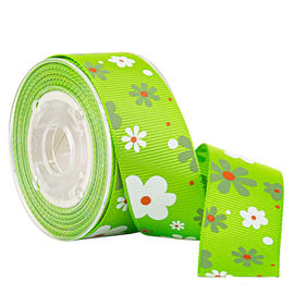 Grün Druckgewohnheit Grosgrain-Band der sonnenblumen-3mm
