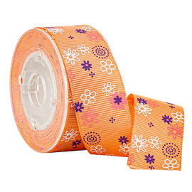 Geschenk-Kästen, die orange Blumendruckgrosgrain-Band verpacken