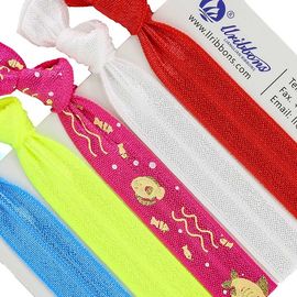 Polyester Spandex-Gewebe-Sublimations-rote elastische Haar-Bänder 16mm