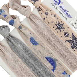 16MM beige Pferdeschwanz-weiche elastisches Band-Haar-Bindungen